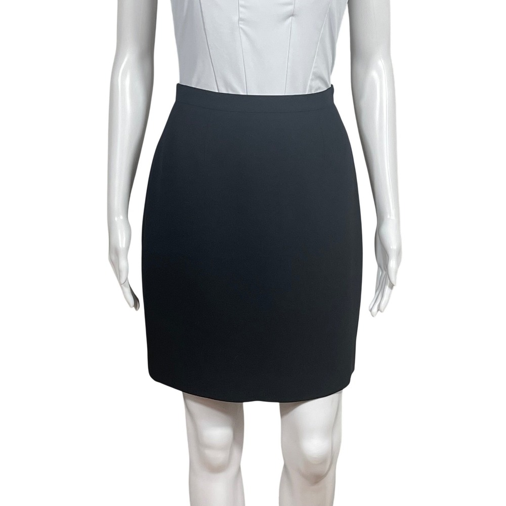 Vintage Petite Sophisticate Black Pencil Skirt Women 4 Classic Office Career